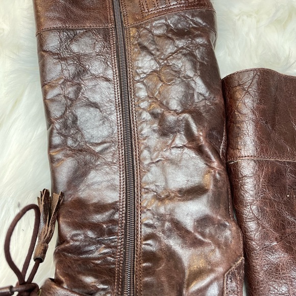 Welsh Boots Tall Womens Leather Brown Size 7.5 - Picture 9 of 14
